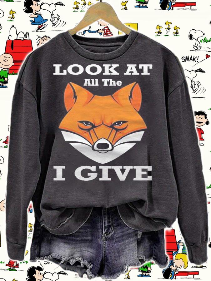 Look At All The Fox I Give Funny Pun Shirt