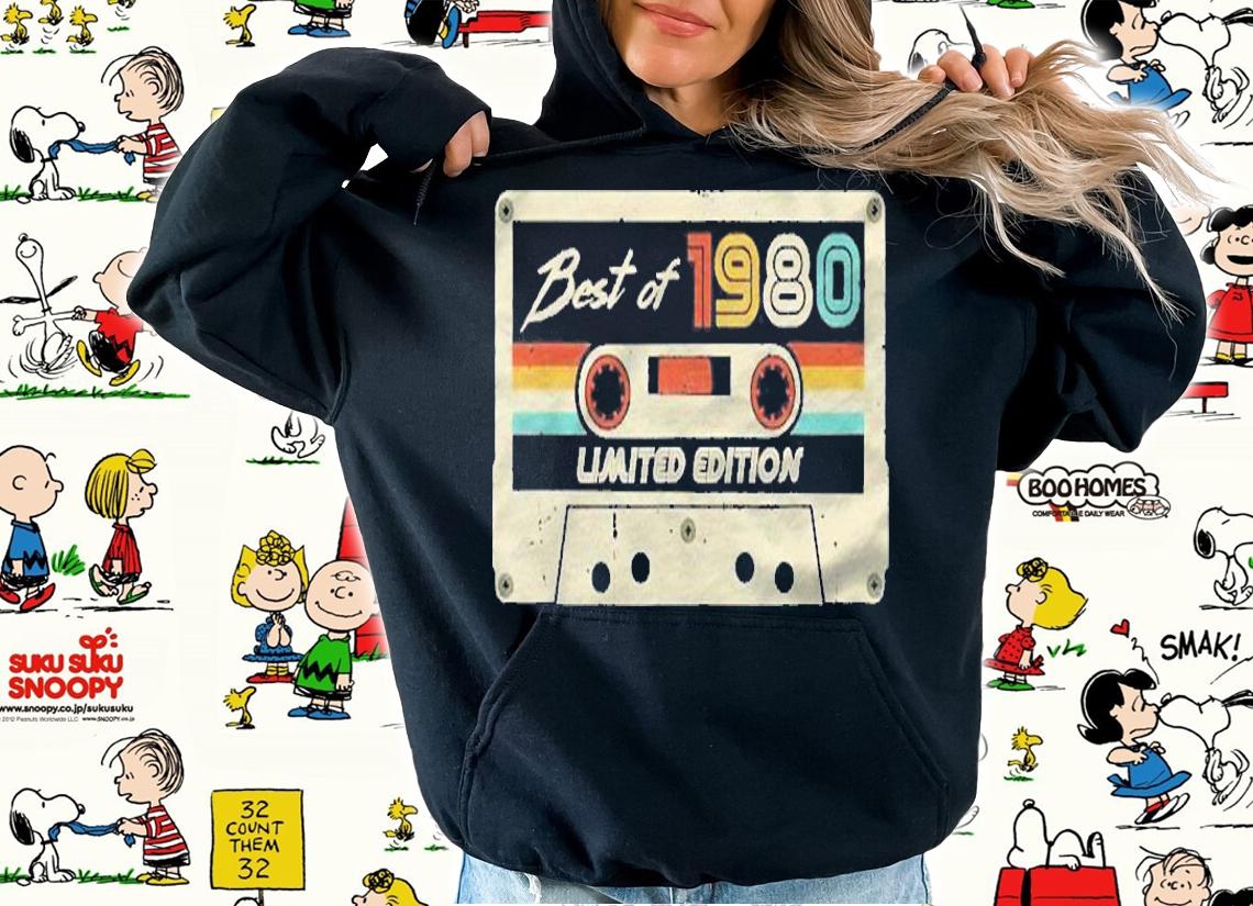 Vintage 1980 Best Of 1980 41St Birthday Retro Cassette Shirt