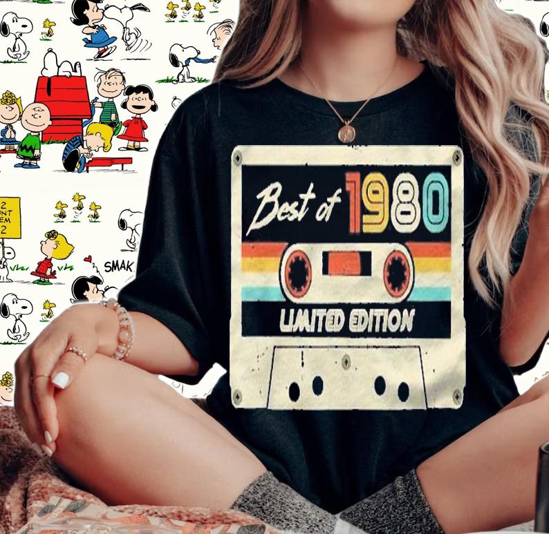 Vintage 1980 Best Of 1980 41St Birthday Retro Cassette Shirt