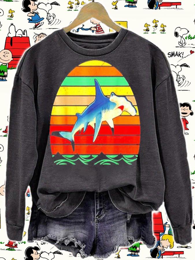 Vintage Retro Hammerhead Shark Funny Gift T-Shirt sweatshirt