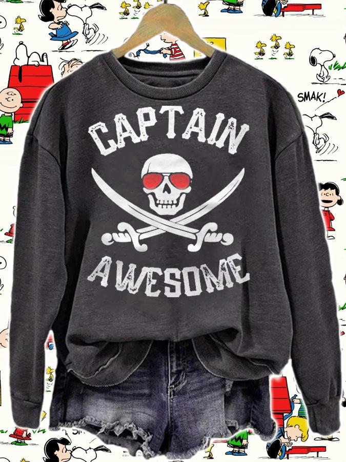 Captain Awesome Shirt Pirate Tshirt Funny Teen Boy Gift Shirt sweatshirt