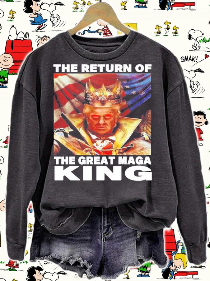 Donald Trump The Return Of The Great Maga King Maga King American Flag t-shirt