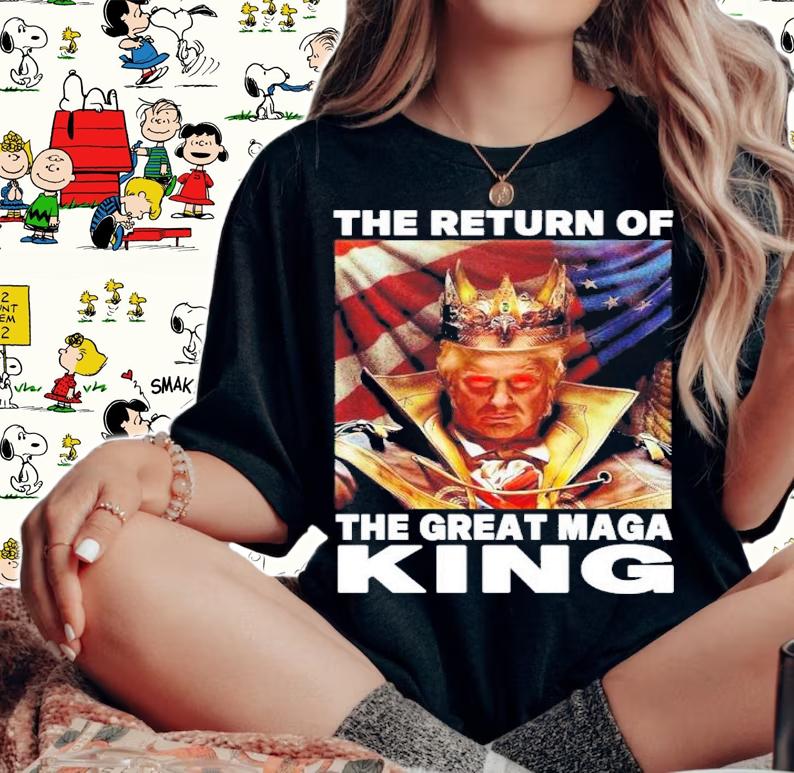 Donald Trump The Return Of The Great Maga King Maga King American Flag t-shirt