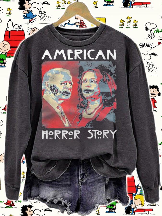 F Joe Biden biden Harris Horror American Zombie Story Halloween T-Shirt sweatshirt