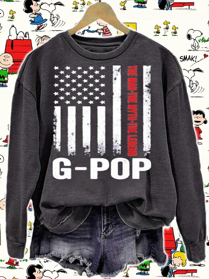G Pop The Man The Myth The Legend Us Flag T-Shirt sweatshirt