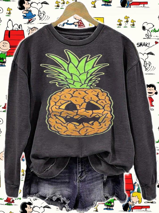 Halloween Pineapple Pumpkin Face Jackolantern Costume Shirt sweatshirt