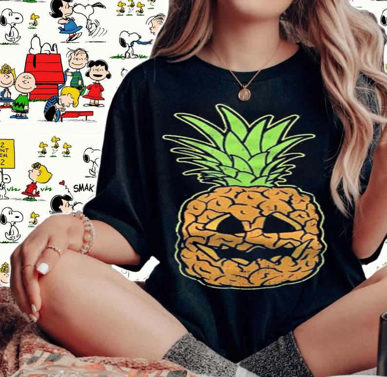 Halloween Pineapple Pumpkin Face Jackolantern Costume Shirt woman shirt