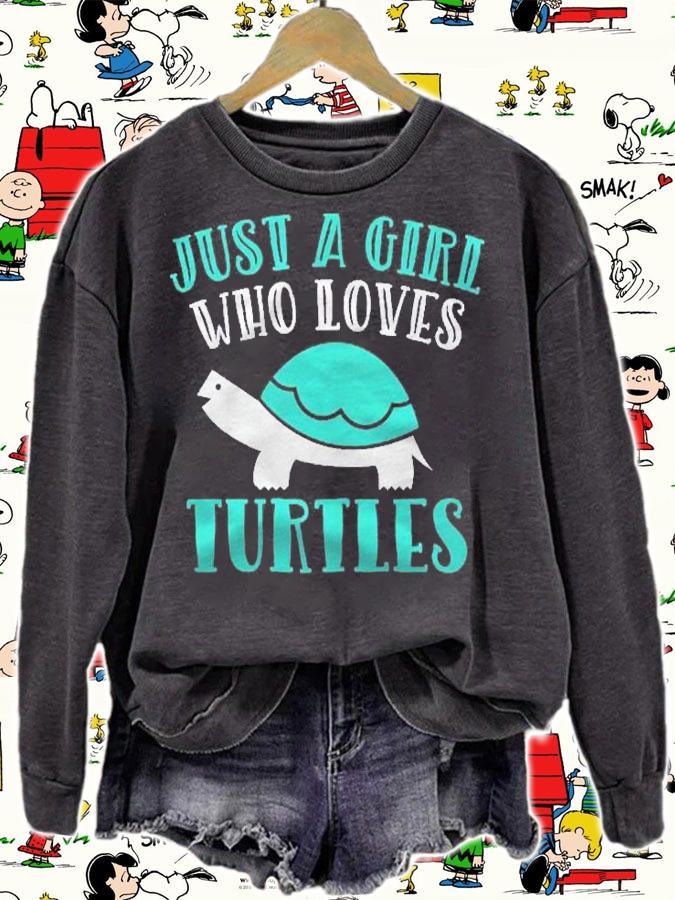 Just A Girl Who Loves Turtles Cute Sea Turtle Shirt