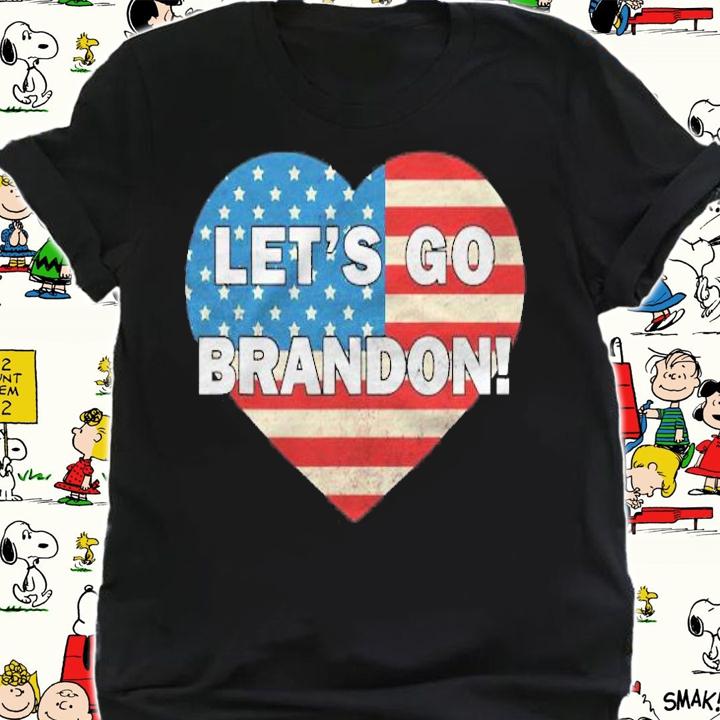 Lets Go Brandon American Flag Heart Shirt