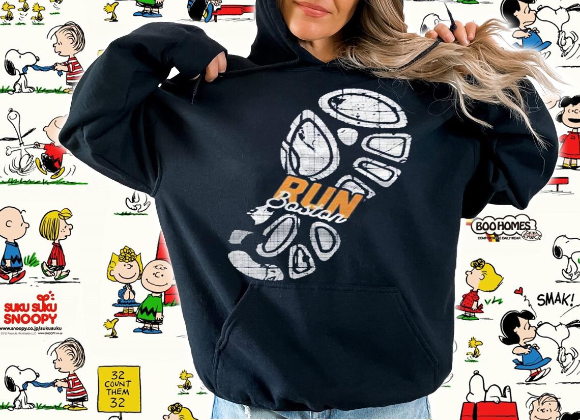 Run Boston Street Map Shoe Sole shirt