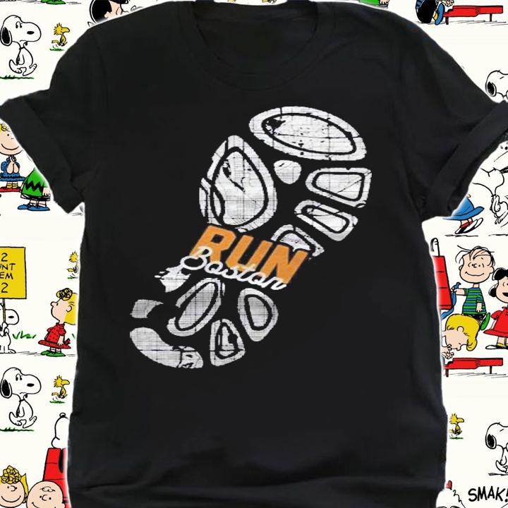Run Boston Street Map Shoe Sole shirt