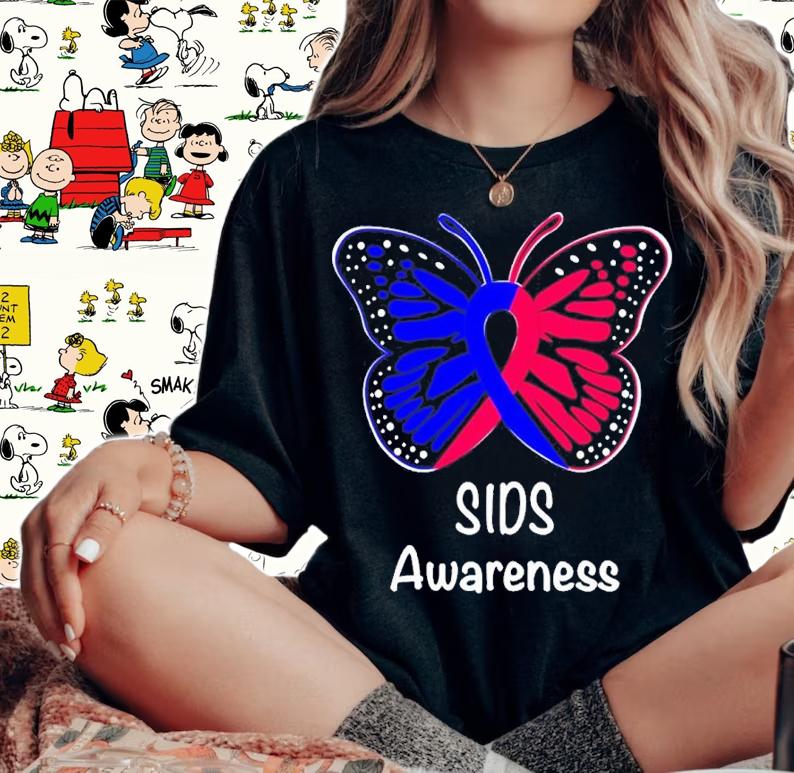Sids Awareness Warrior Support Sudden Infant Death Syndrome Butterly Shirt
