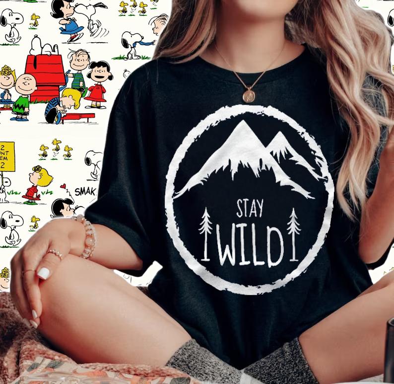 Stay Wild Mountain Forest Hiking Adventure Camping Gift Pullover Shirt