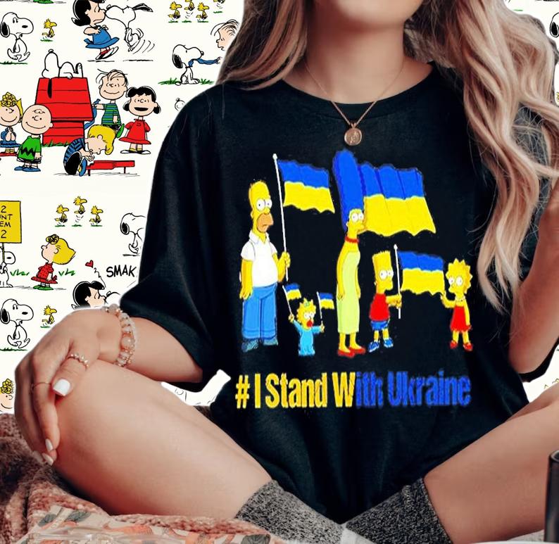 The Simpsons I stand with Ukraine Peace Ukraine T-Shirt woman shirt