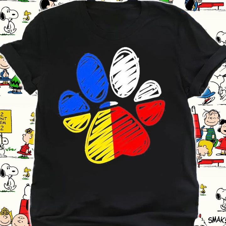 Ukraine Poland Flag Cat And Dog Paw Ukrainian Polish Support T-Shirt shirt