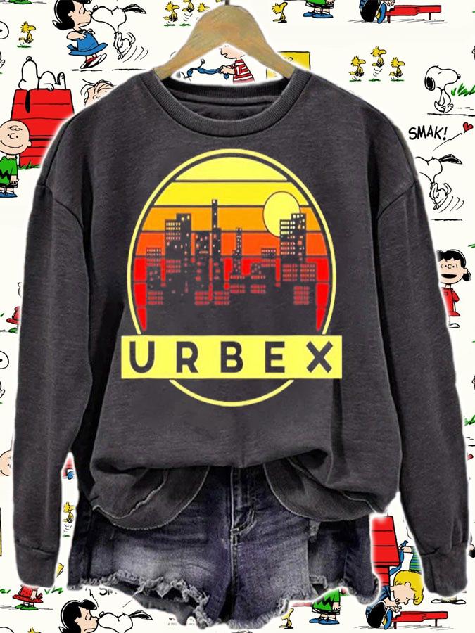 Urban Exploration Abandoned City Retro Sunset Urbex T-Shirt