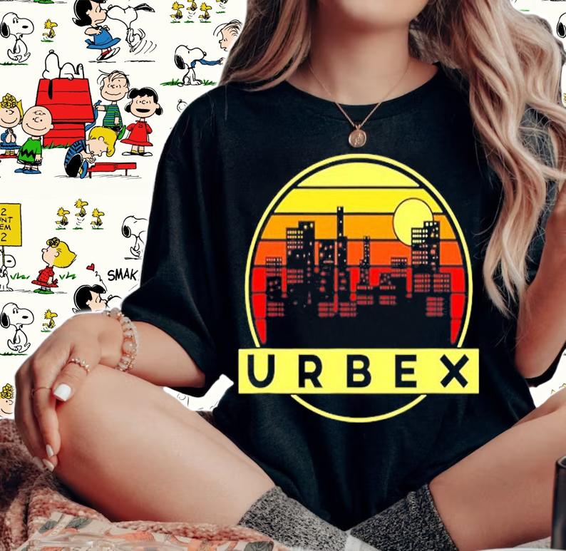 Urban Exploration Abandoned City Retro Sunset Urbex T-Shirt