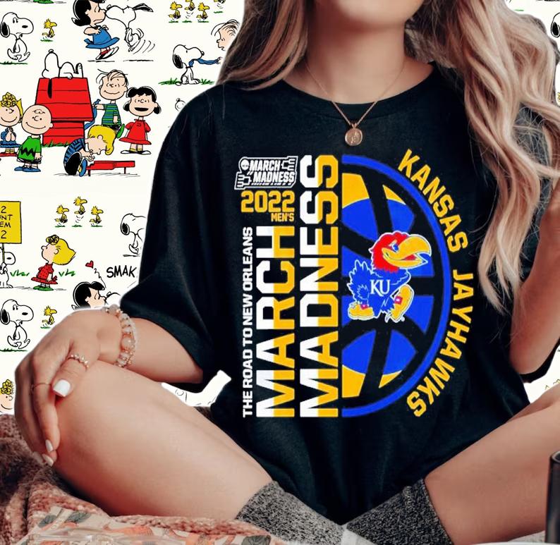 Kansas Jayhawks 2022 NCAA March Madness The Road To New Orleans Shirt woman shirt
