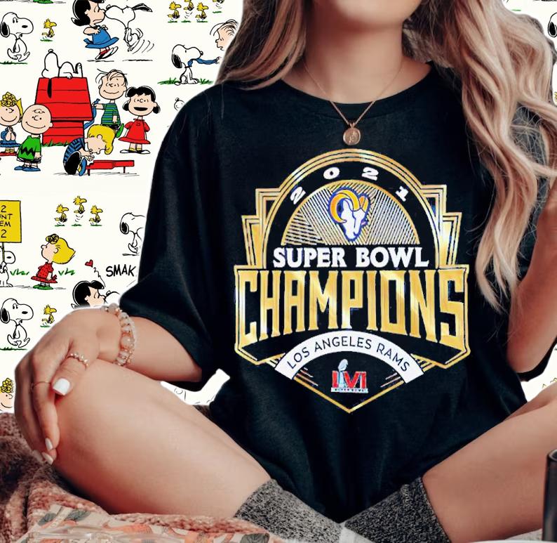 Los Angeles Rams Majestic Threads Super Bowl LVI Champions Shirt woman shirt