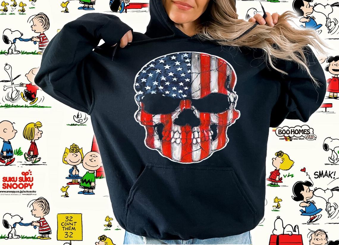 Patriotic Skull American Flag USA 4Th Of July T-Shirt
