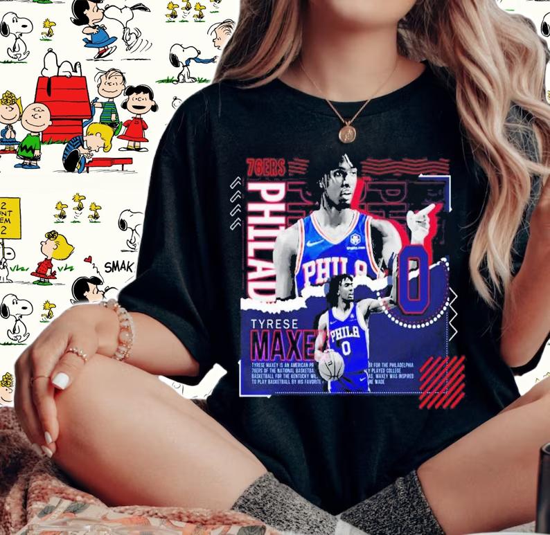 Tyrese Maxey Basketball Paper Poster 76ers shirt