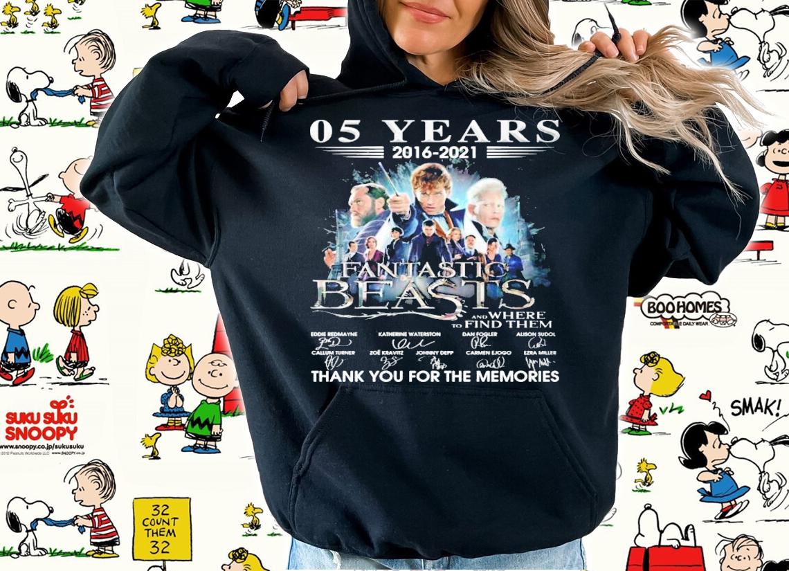 05 years 2016 2021 Fantastic Beasts and where to find them signatures t-shirt hoodie
