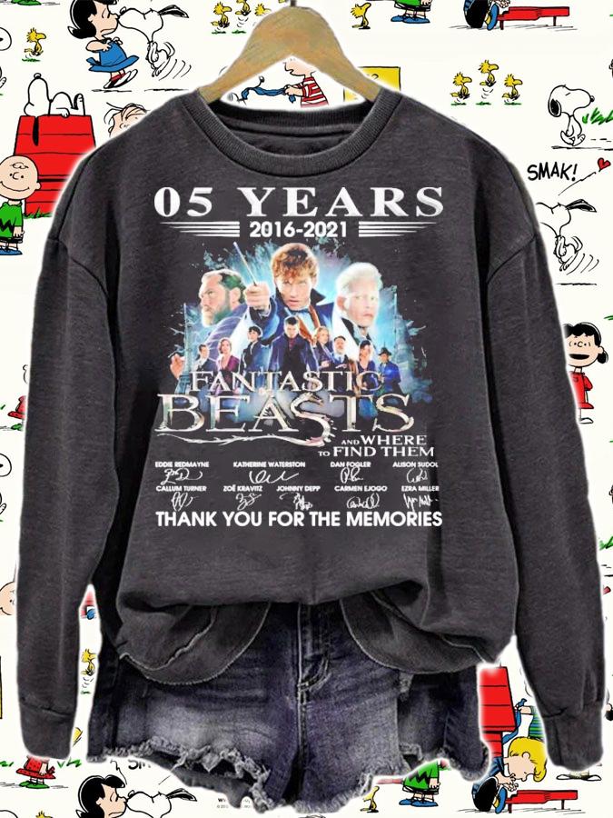 05 years 2016 2021 Fantastic Beasts and where to find them signatures t-shirt sweatshirt