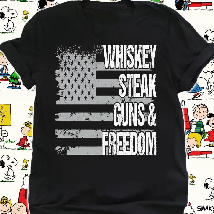 Dad Grandpa Veteran US Flag Whiskey Steak Guns Freedom T-Shirt shirt