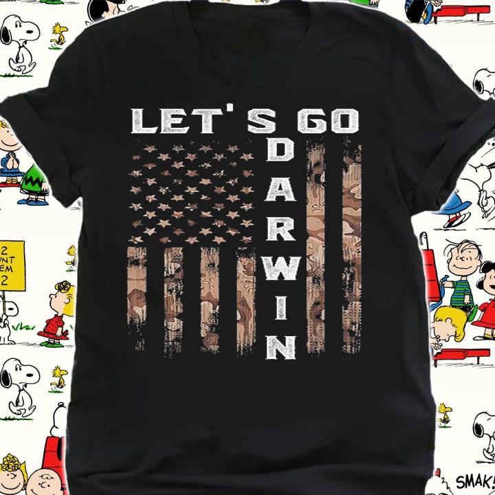Let's Go Darwin Tee Funny Trendy Sarcastic Vintage Us FLag T-Shirt