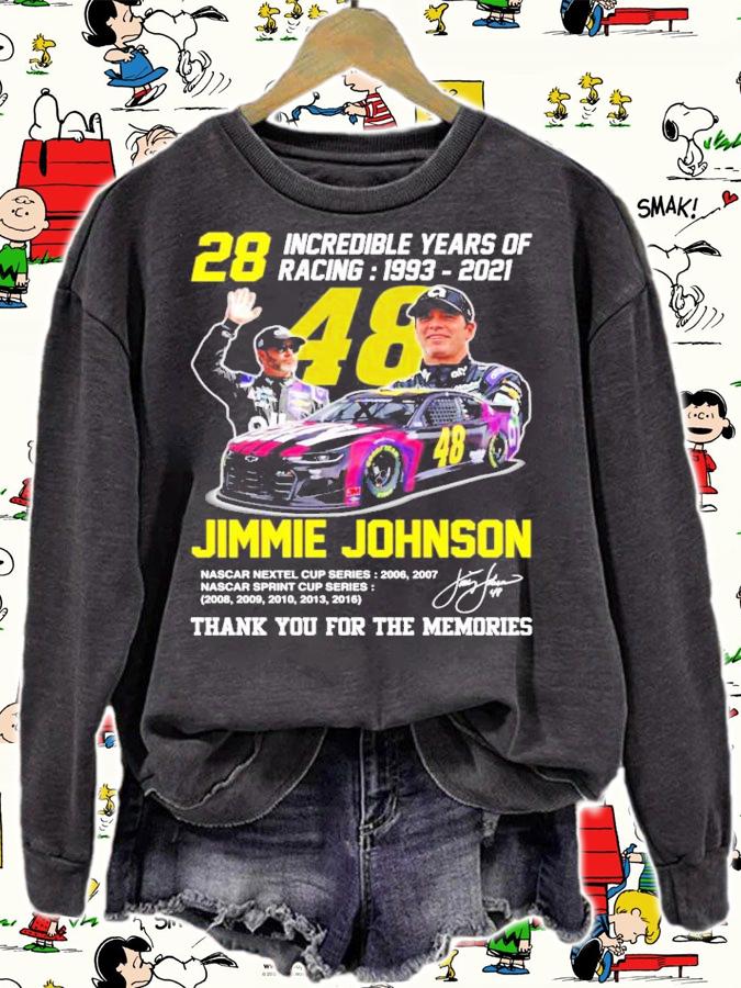 28 Incredible Years Of Racing 1993-2021 48 Jimmie Johnson Signature t-shirt sweatshirt