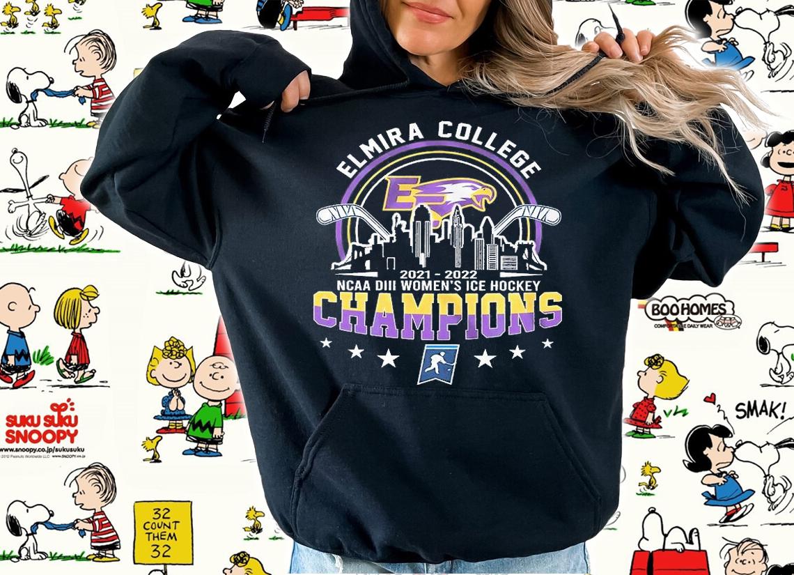 Elmira College 2022 DIII Women's Ice Hockey Champions T-Shirt hoodie