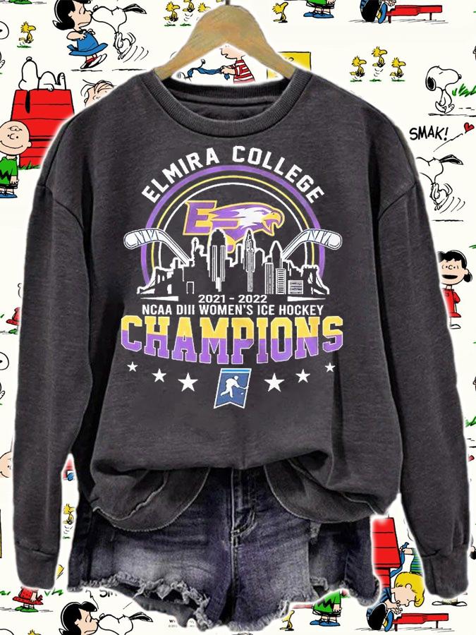 Elmira College 2022 DIII Women's Ice Hockey Champions T-Shirt sweatshirt