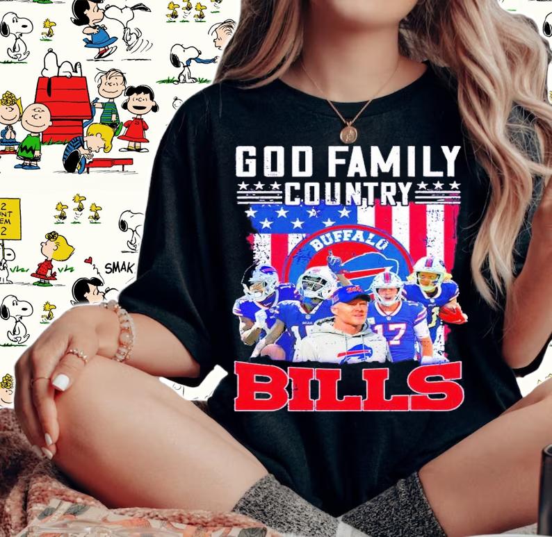 God Family country Buffalo Bills team shirt woman shirt