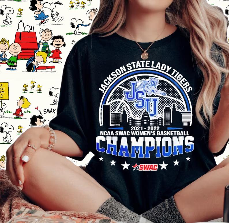 Jackson State Lady Tigers NCAA SWAC Women's Basketball 2021-2022 Champions Shirt woman shirt
