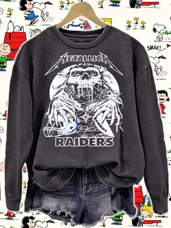 Las Vegas Raiders Metallica Skeleton Shirt sweatshirt