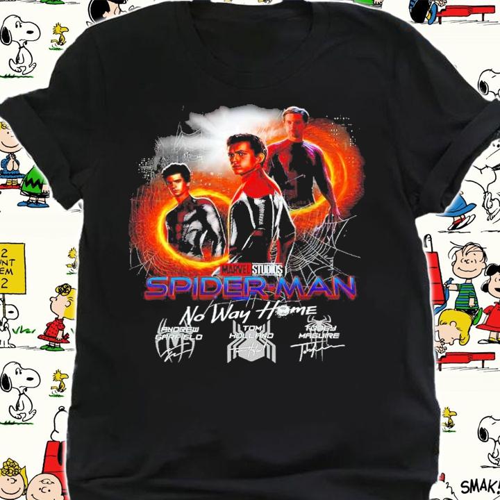 Marvel Spider-Man No Way Home Andrew Garfield Tom Holland And Tobey Maguire Signatures Shirt shirt