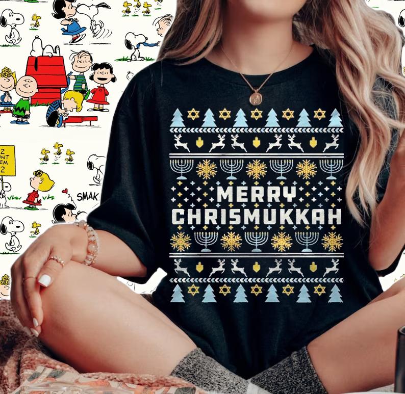 Merry Chrismukkah Shirt Ugly Christmas Hanukkah Sweater Shirt woman shirt