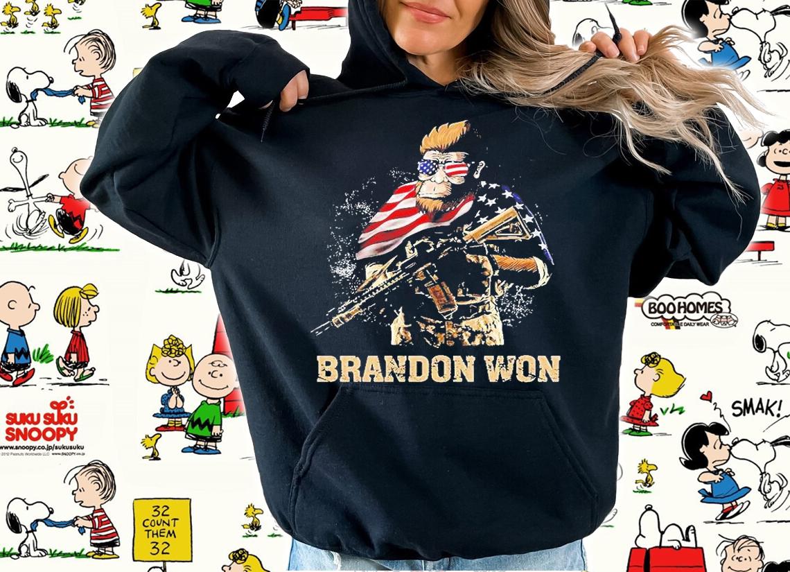 Monkey Gun Brandon Won American Flag T-Shirt