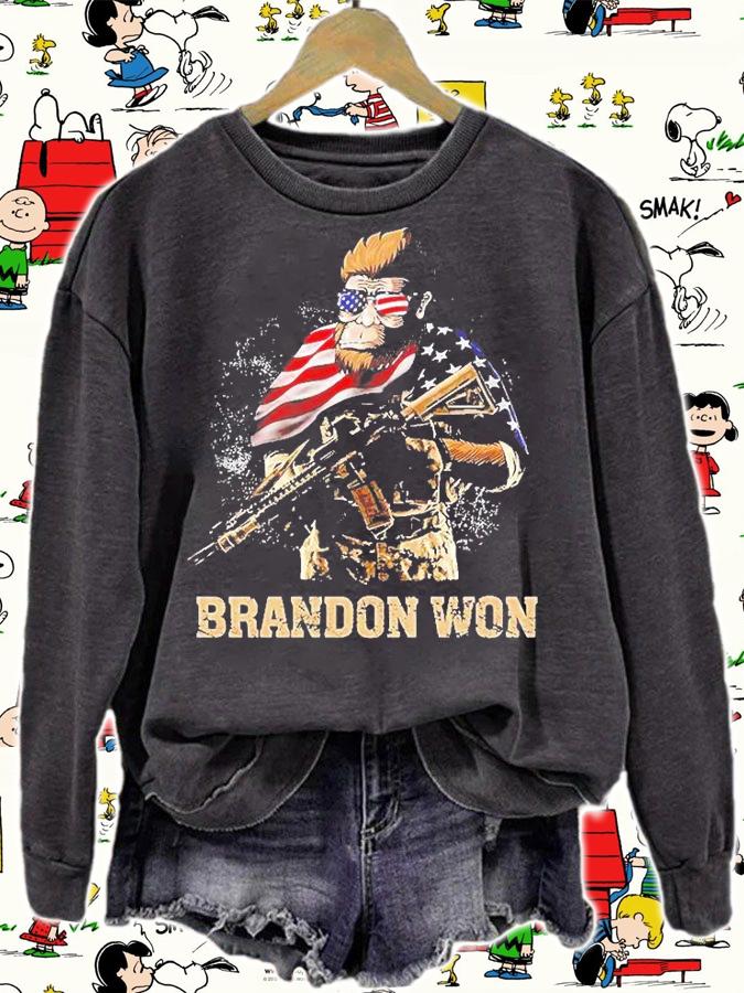 Monkey Gun Brandon Won American Flag T-Shirt