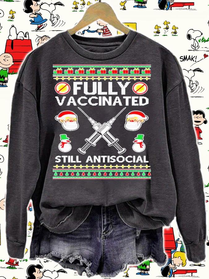 OnCoast Fully Vaccinated Still Antisocial Ugly Christmas T-Shirt