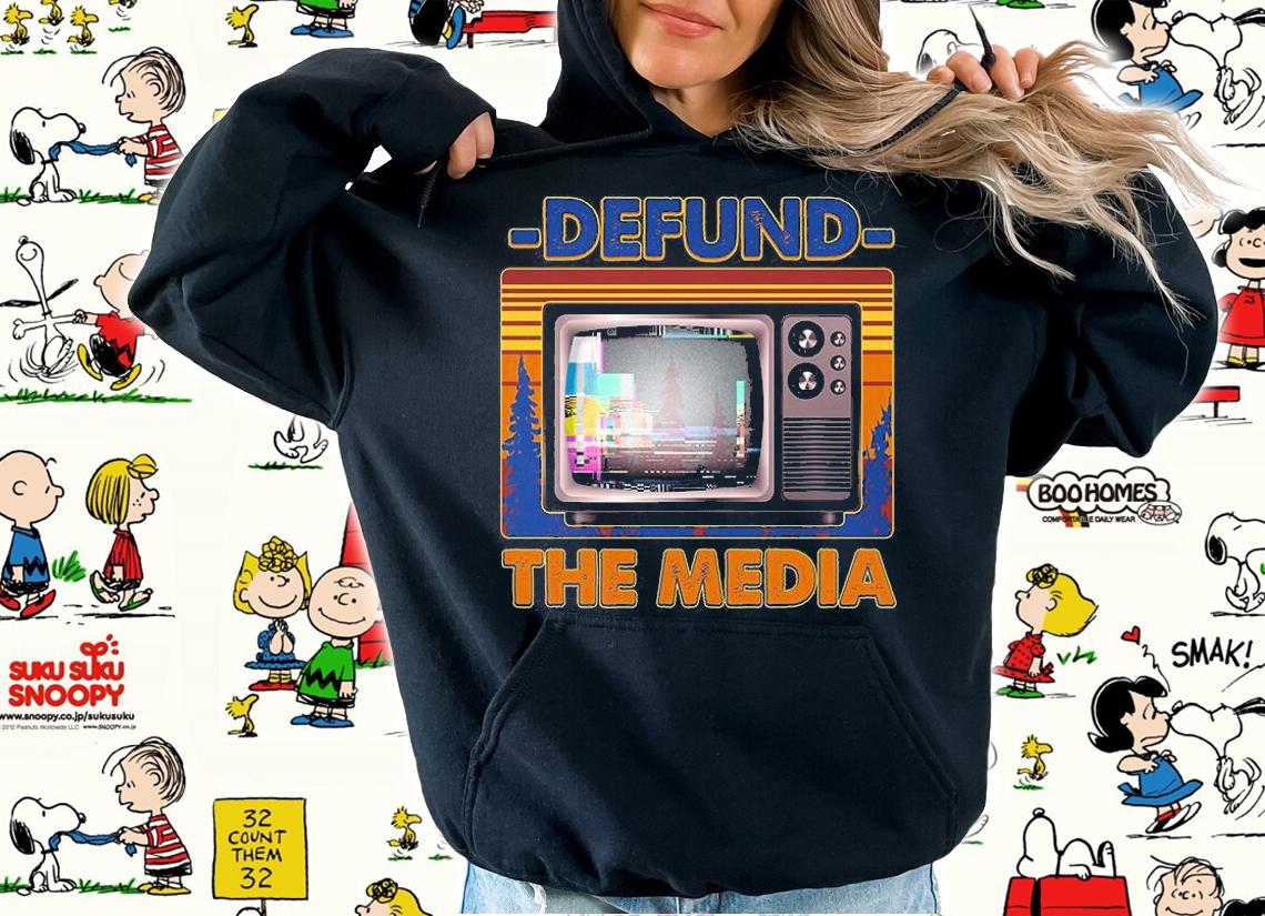 Retro Defund the Media Vintage TV Set T-Shirt