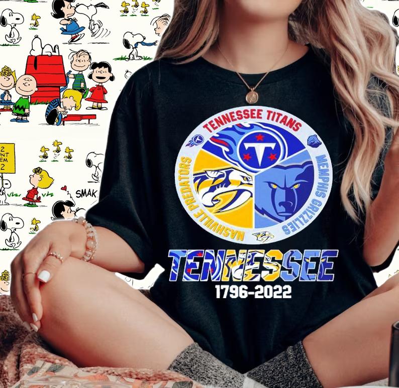 TENNESSEE 1796-2022 Tennessee Titans Nashville Predators Grizzlies Memphis Shirt woman shirt