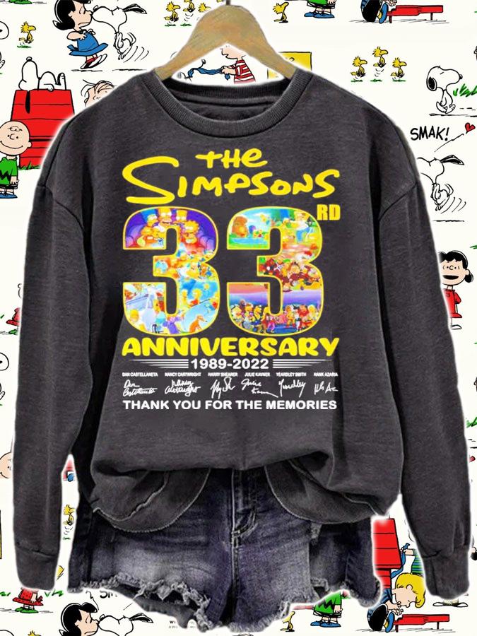 The Simpsons 33rd Anniversary 1989-2022 Signatures Thank You For The Memories Shirt sweatshirt