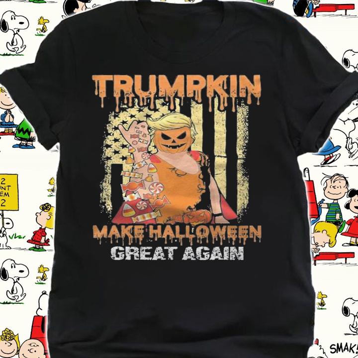 Trumpkin Make Halloween Sprinkle Candy USA Flag T-Shirt