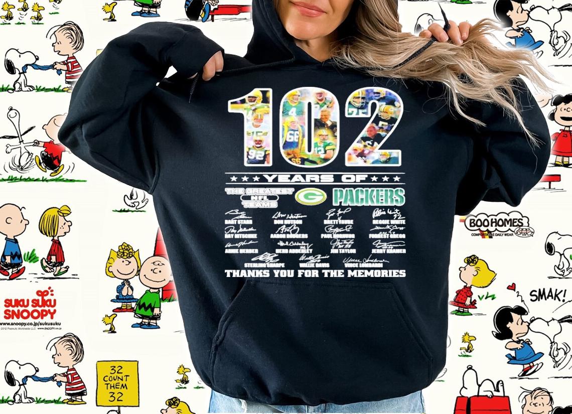 102 years of The Greatest NFL teams Green Packers signature shirt