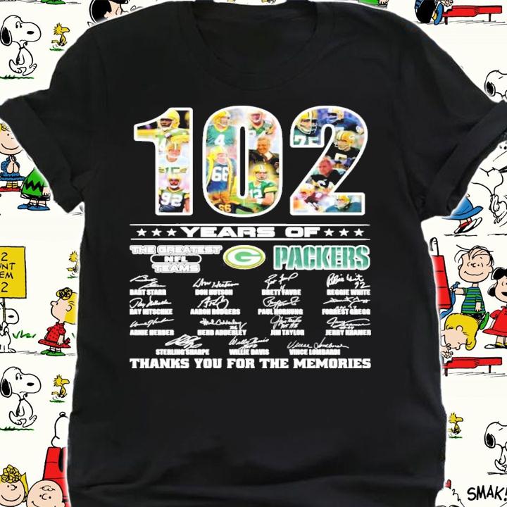 102 years of The Greatest NFL teams Green Packers signature shirt