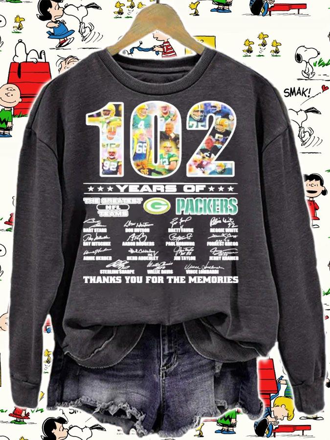 102 years of The Greatest NFL teams Green Packers signature shirt