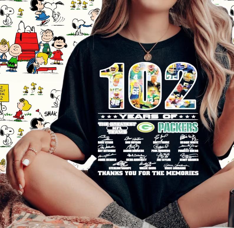 102 years of The Greatest NFL teams Green Packers signature shirt