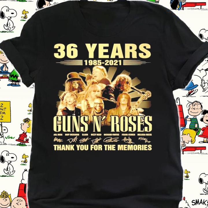 36 years 1985-2021 Guns N' Roses signature shirt