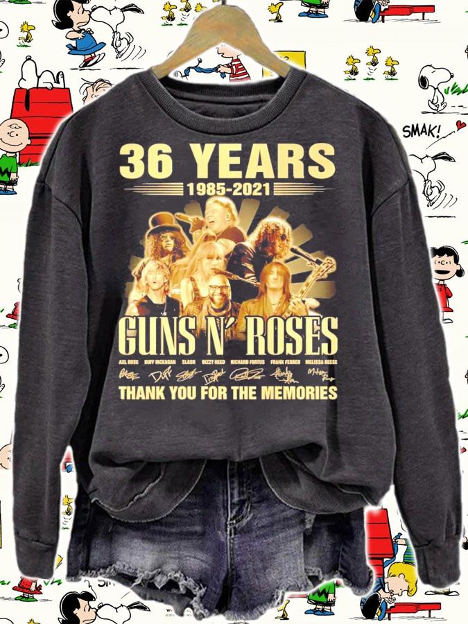 36 years 1985-2021 Guns N' Roses signature shirt